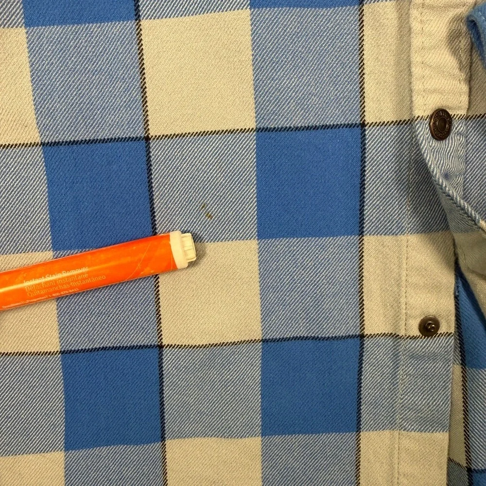 Levis Detroit Lions Flannel Shirt Mens‎ L Blue Plaid NFL Button Up Logo Football